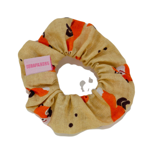 Orange Fox 🦊 Hair Scrunchies, Hair tie in S size
