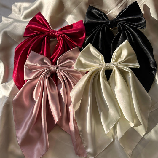 XL Satin Bow Hair Tie - Cute Oversized Satin Bow Tie for Girls Hair Ribbon | Perfect Hair Accessories Gift for Her Birthday, Anniversary